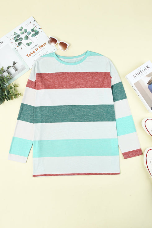 Southern Belle Paneled Print Pullover Long Sleeve Top