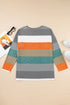Southern Belle Paneled Print Pullover Long Sleeve Top
