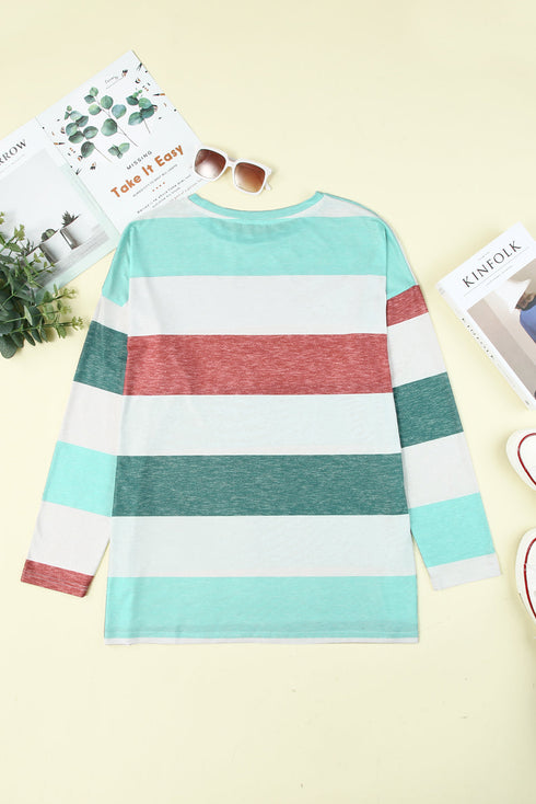 Southern Belle Paneled Print Pullover Long Sleeve Top