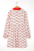 Southern Belle Patchwork Button Front Long Sleeve Mini Dress