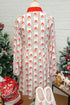 Southern Belle Patchwork Button Front Long Sleeve Mini Dress