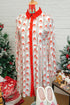 Southern Belle Patchwork Button Front Long Sleeve Mini Dress