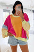 Southern Belle Patchwork Exposed Seam Pullover Sweatshirt