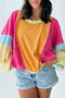 Southern Belle Patchwork Exposed Seam Pullover Sweatshirt