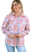 Southern Belle Plaid Flannel Flap Pocket Shacket Jacket