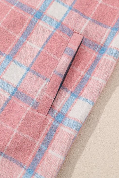 Southern Belle Plaid Flannel Flap Pocket Shacket Jacket