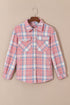 Southern Belle Plaid Flannel Flap Pocket Shacket Jacket