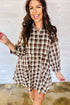 Southern Belle Plaid Long Sleeve Shift Mini Dress