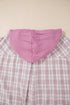 Southern Belle Plaid Print Drawstring Hooded Button Up Shirt