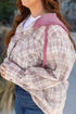 Southern Belle Plaid Print Drawstring Hooded Button Up Shirt