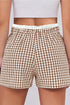Southern Belle Plaid Print Tailored Edge Trim Shorts