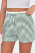 Southern Belle Plaid Print Tailored Edge Trim Shorts
