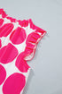 Southern Belle Polka Dot Frilled Round Neck Tank Top
