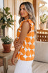 Southern Belle Polka Dot Frilled Round Neck Tank Top