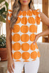 Southern Belle Polka Dot Frilled Round Neck Tank Top