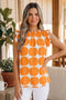Southern Belle Polka Dot Frilled Round Neck Tank Top