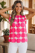 Southern Belle Polka Dot Frilled Round Neck Tank Top