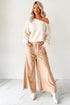 Southern Belle Polka Dot Print Drawstring Wide Leg Pants