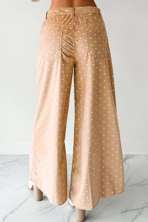 Southern Belle Polka Dot Print Drawstring Wide Leg Pants