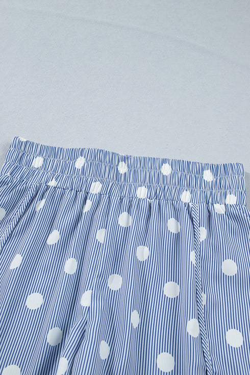 Southern Belle Polka Dot Shirred High Waist Casual Shorts