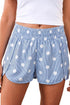 Southern Belle Polka Dot Shirred High Waist Casual Shorts