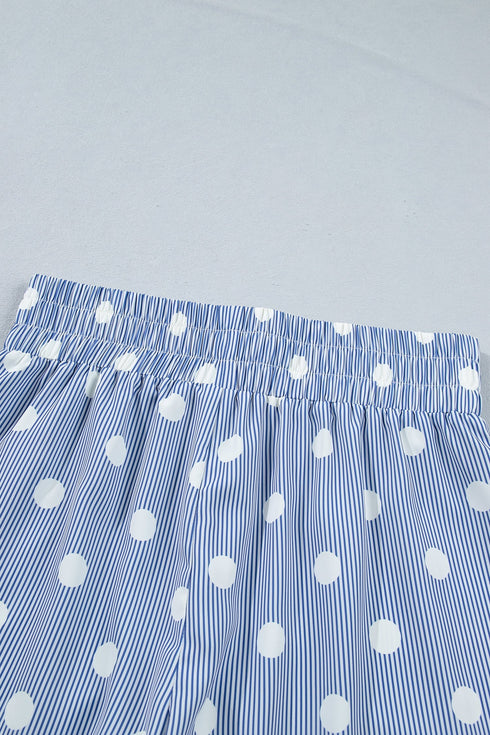 Southern Belle Polka Dot Shirred High Waist Casual Shorts