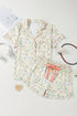 Southern Belle Print Piped Short Sleeve Pajama Set