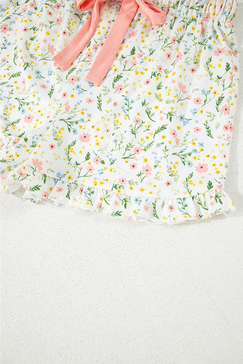 Southern Belle Print Piped Short Sleeve Pajama Set
