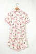 Southern Belle Print Piped Short Sleeve Pajama Set