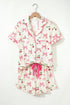 Southern Belle Print Piped Short Sleeve Pajama Set