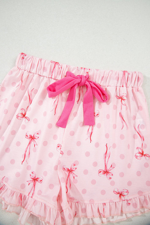 Southern Belle Print Piped Short Sleeve Pajama Set