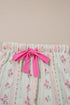 Southern Belle Print Piped Short Sleeve Pajama Set