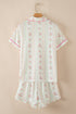 Southern Belle Print Piped Short Sleeve Pajama Set