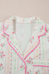 Southern Belle Print Piped Short Sleeve Pajama Set