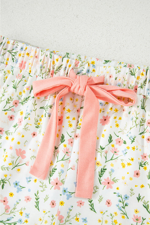 Southern Belle Print Piped Short Sleeve Pajama Set