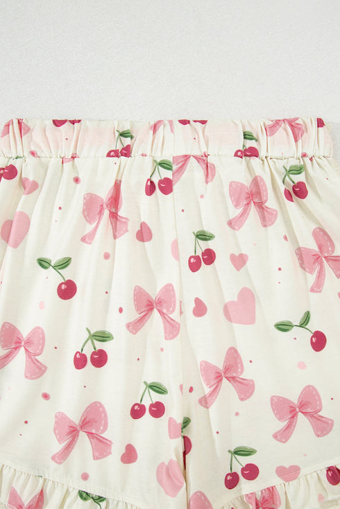 Southern Belle Print Piped Short Sleeve Pajama Set