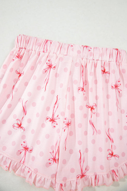 Southern Belle Print Piped Short Sleeve Pajama Set