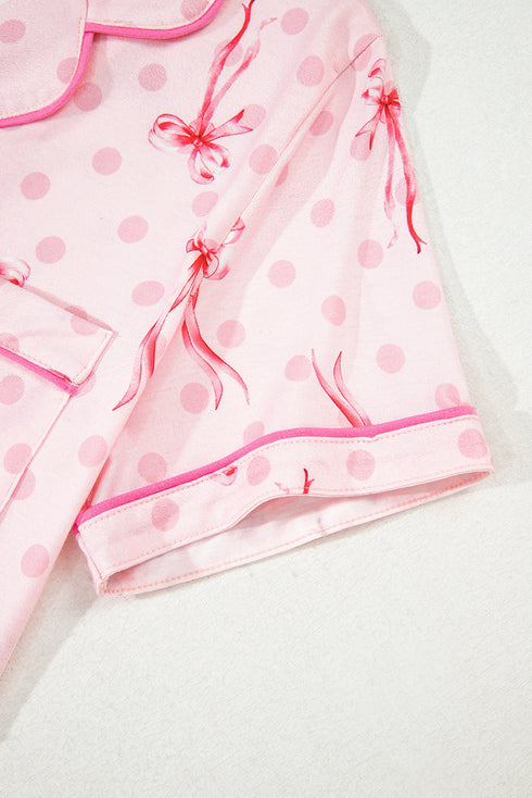 Southern Belle Print Piped Short Sleeve Pajama Set