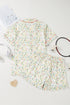 Southern Belle Print Piped Short Sleeve Pajama Set