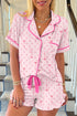 Southern Belle Print Piped Short Sleeve Pajama Set
