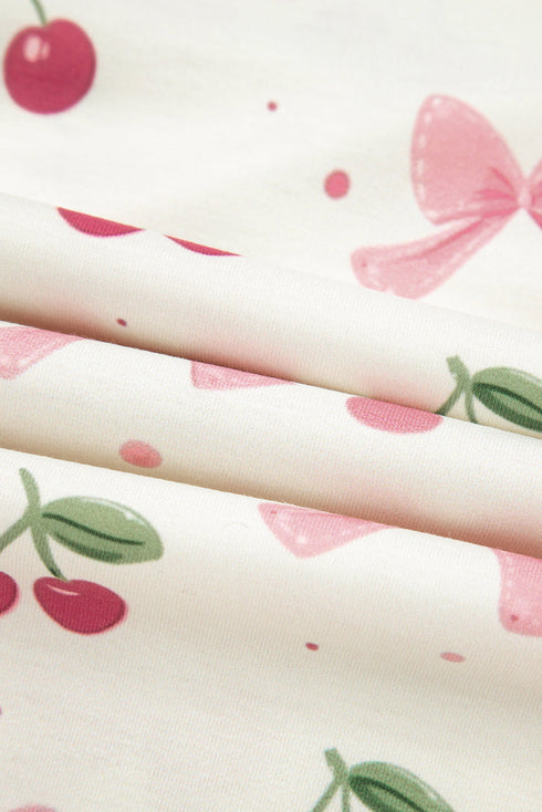Southern Belle Print Piped Short Sleeve Pajama Set