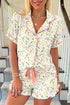 Southern Belle Print Piped Short Sleeve Pajama Set