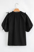 Southern Belle Puff Sleeve Split Neck Bow Blouse