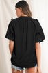 Southern Belle Puff Sleeve Split Neck Bow Blouse