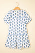 Southern Belle Puff Sleeve Tied Neck Pocketed Floral Dress