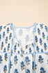 Southern Belle Puff Sleeve Tied Neck Pocketed Floral Dress
