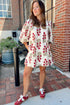 Southern Belle Puff Sleeve V Neck Mini Floral Dress