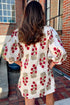 Southern Belle Puff Sleeve V Neck Mini Floral Dress