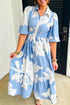 Southern Belle Ruffle Hem Button Down Floral Dress