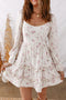 Southern Belle Ruffle Long Sleeve Flared Floral Dress